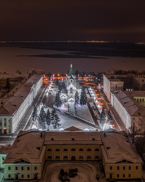 Новогодняя иллюминация в Нижегородском Кремле