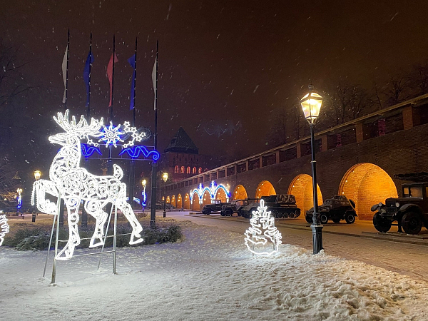 Новогодняя иллюминация в Нижегородском Кремле