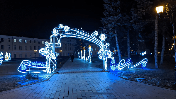 Новогодняя иллюминация в Нижегородском Кремле