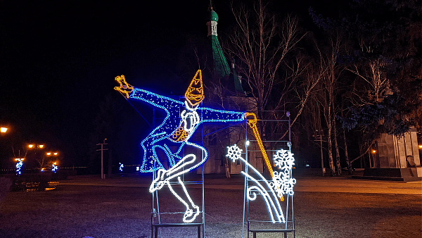 Новогодняя иллюминация в Нижегородском Кремле