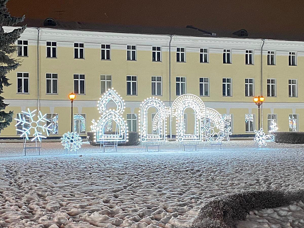 Новогодняя иллюминация в Нижегородском Кремле