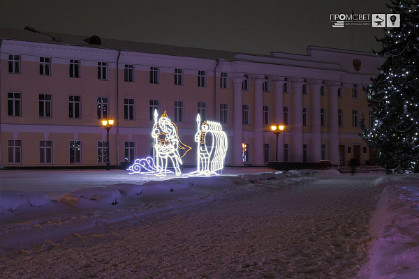 Новогодняя иллюминация в Нижегородском Кремле