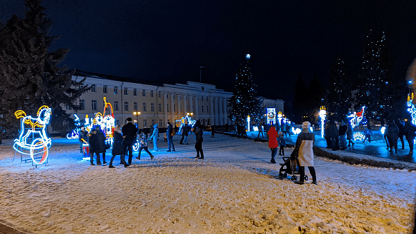 Новогодняя иллюминация в Нижегородском Кремле