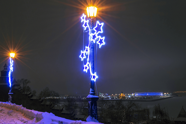 Новогодняя иллюминация в Нижегородском Кремле